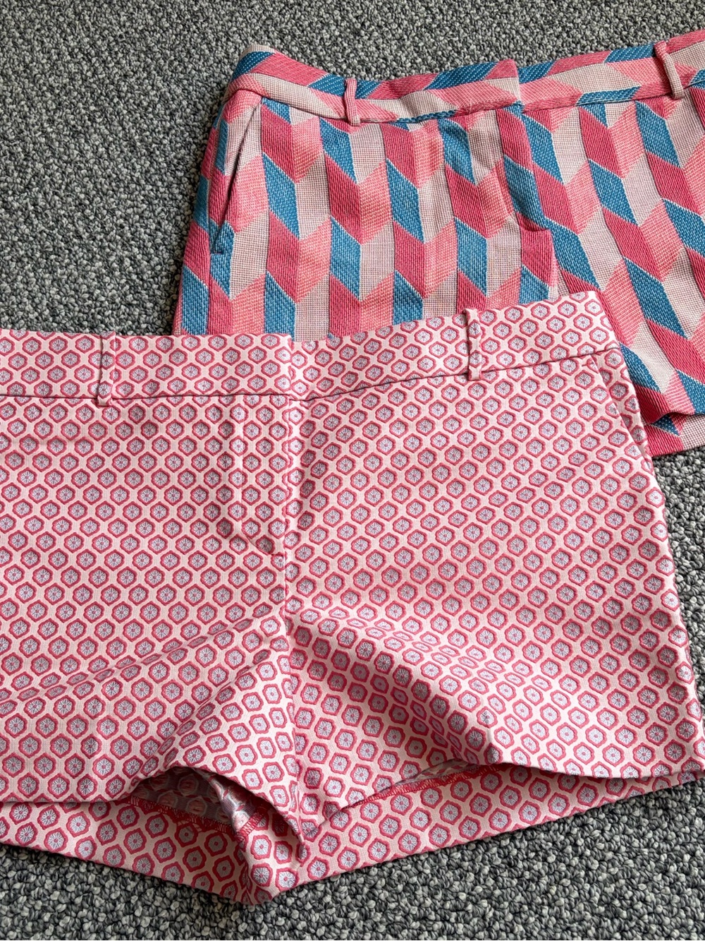 LOFT Pink Patterned Women's Shorts Duo — Geo & Chevron Mix unworn